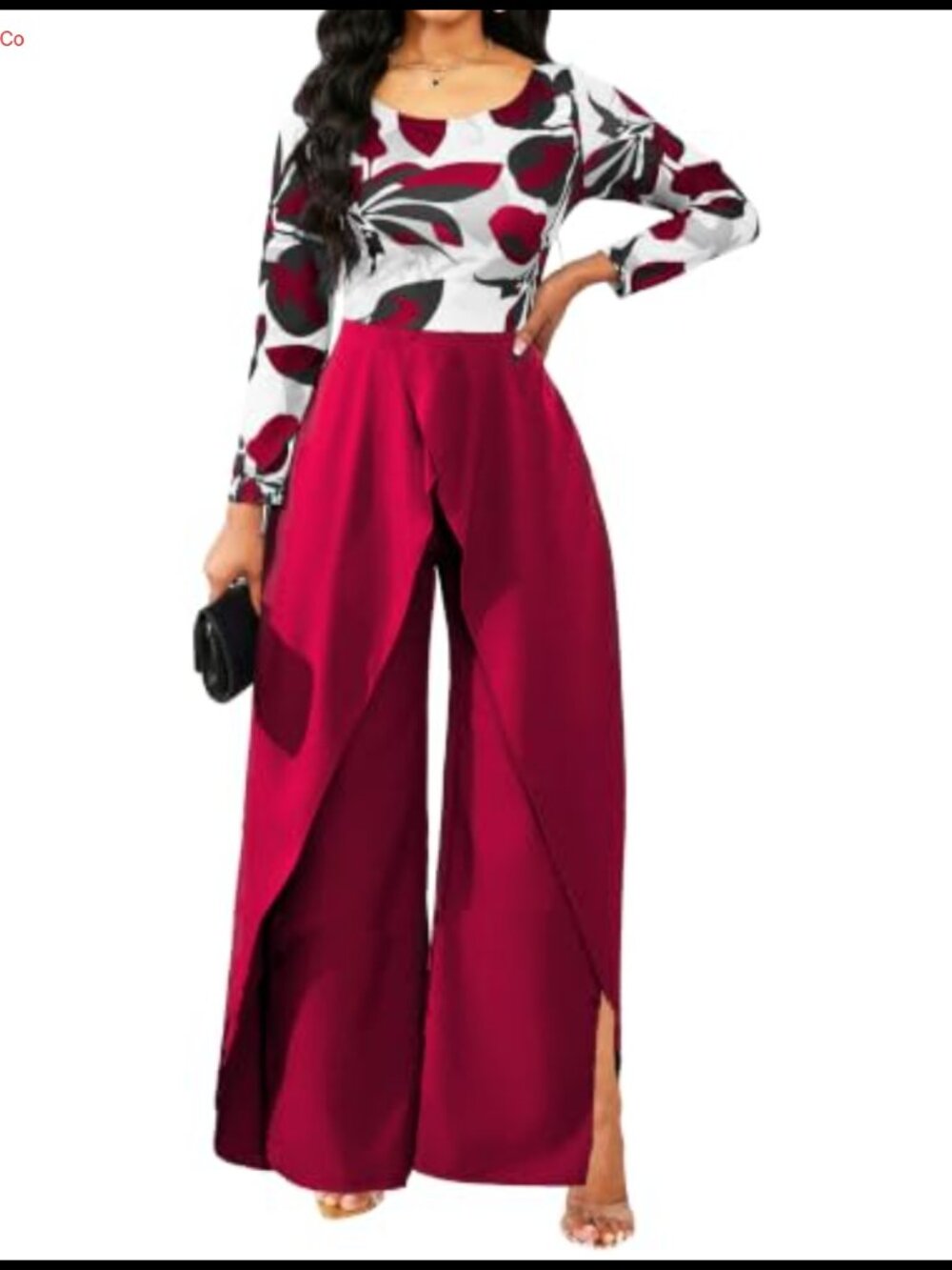 SxClub Overlay Floral Jumpsuit Women Cocktail Party Dressy
